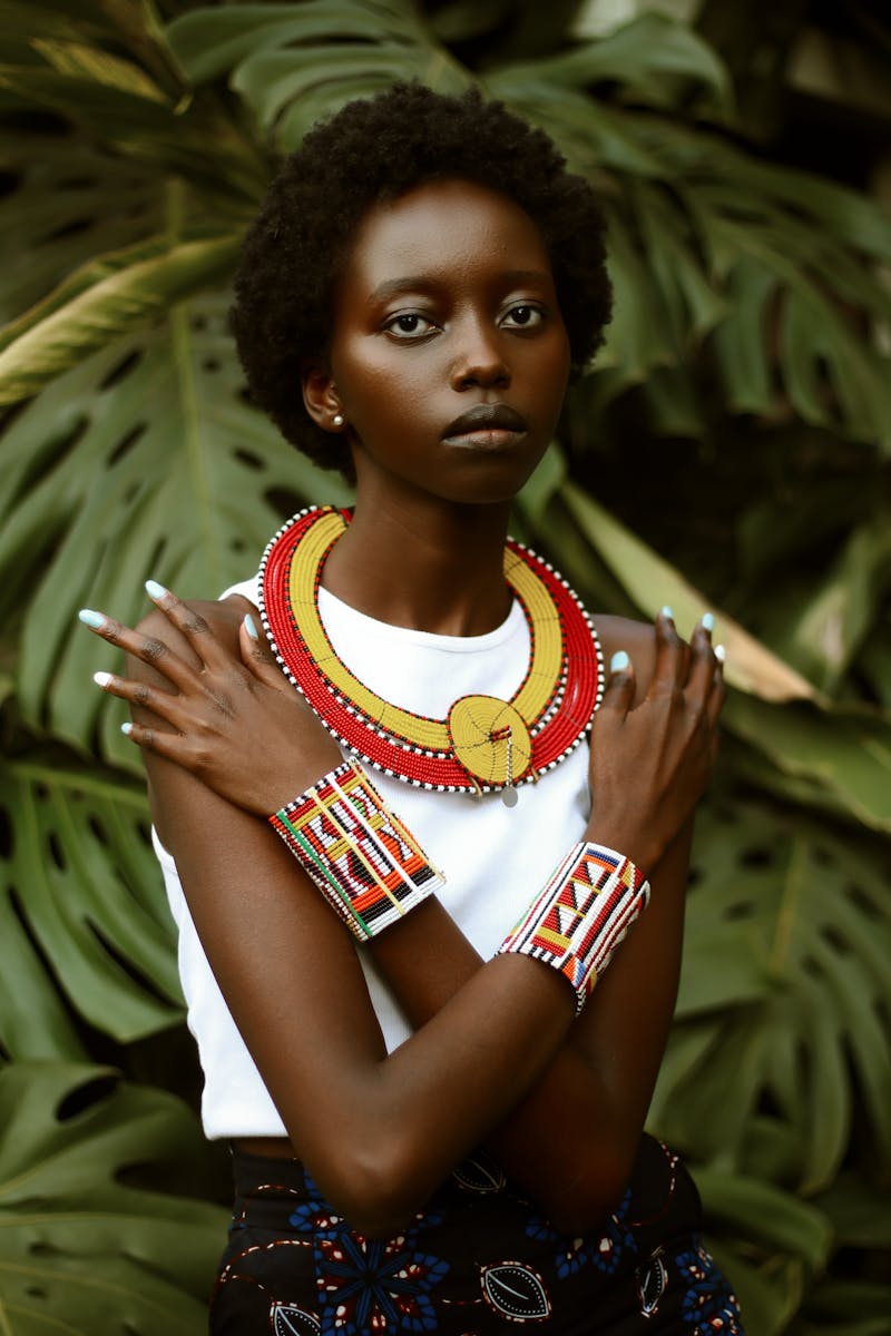 Elegant Portrait of Woman in Traditional Jewelry